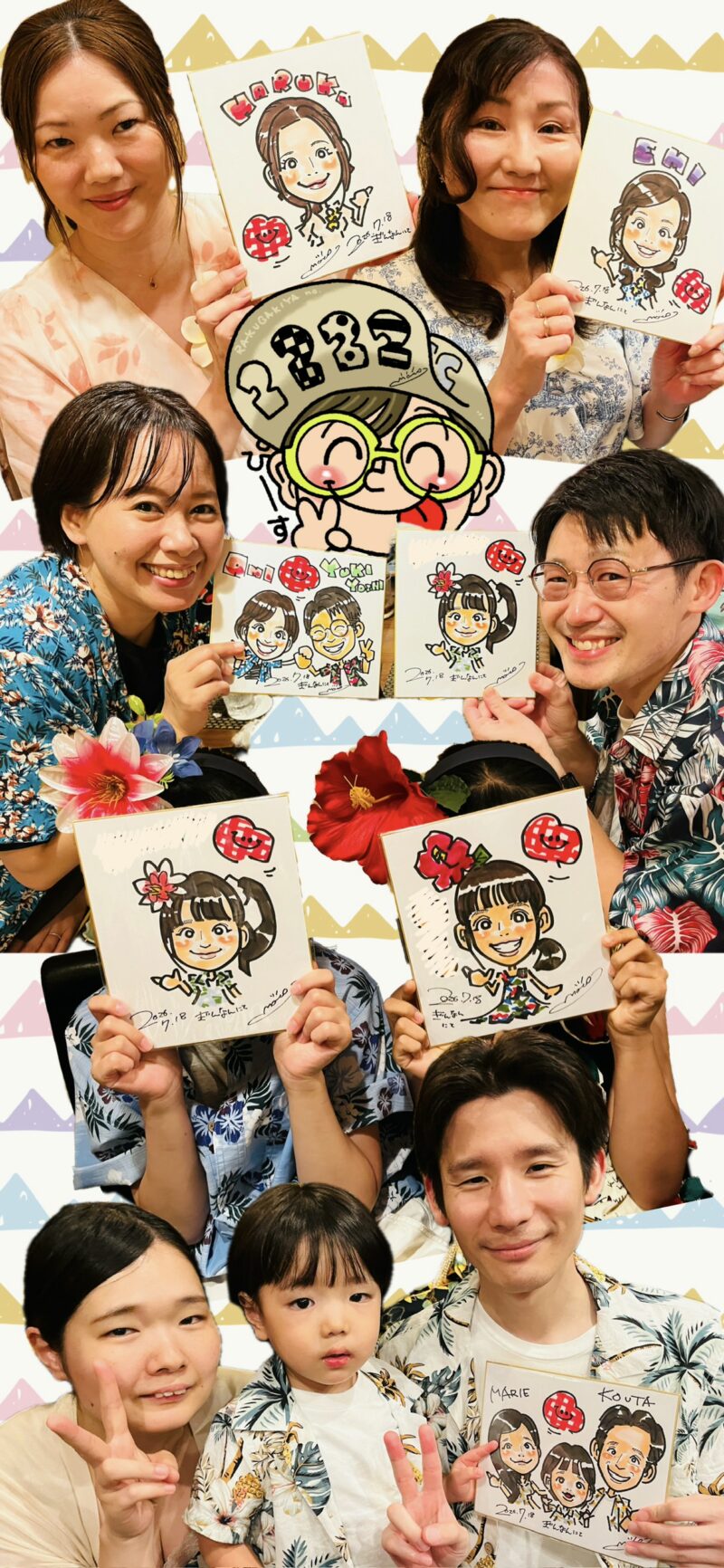 大分市竹町ぎんなんにて似顔絵